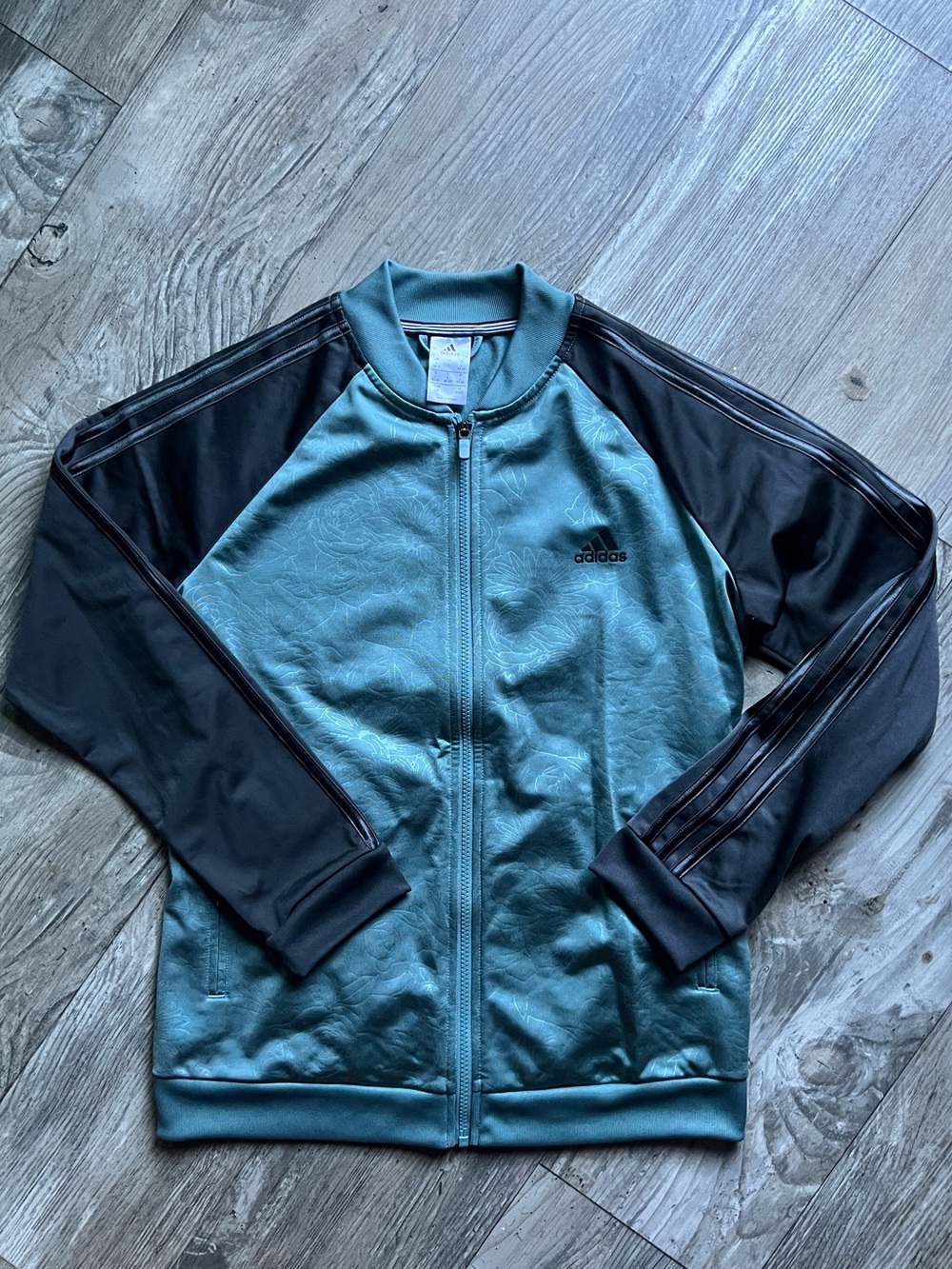 Adidas Teal and Black Performance Track Jacket